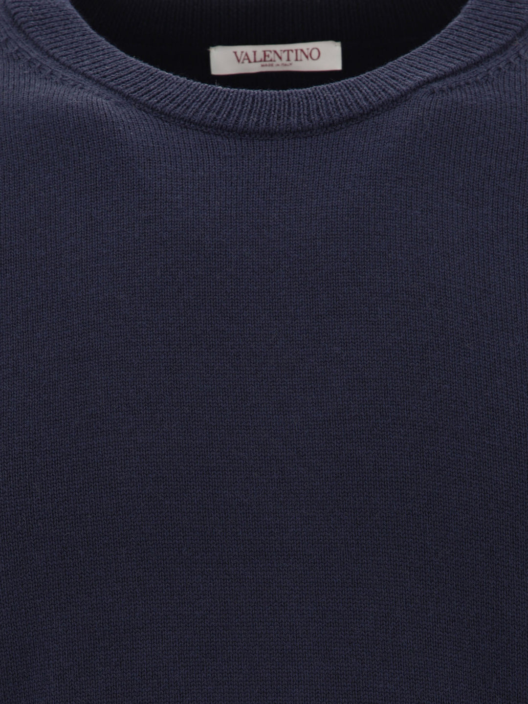 Valentino Sweater With Rubberised V Detail Knitwear - Blu | 47cd54cdee1083fe71c391194bb1cbed1b4f9d5f