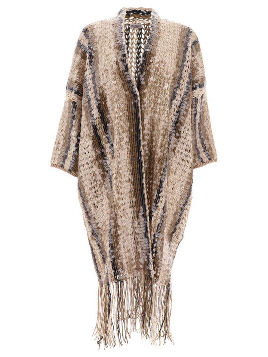 Jute And Cotton Cardigan Knitwear Oro