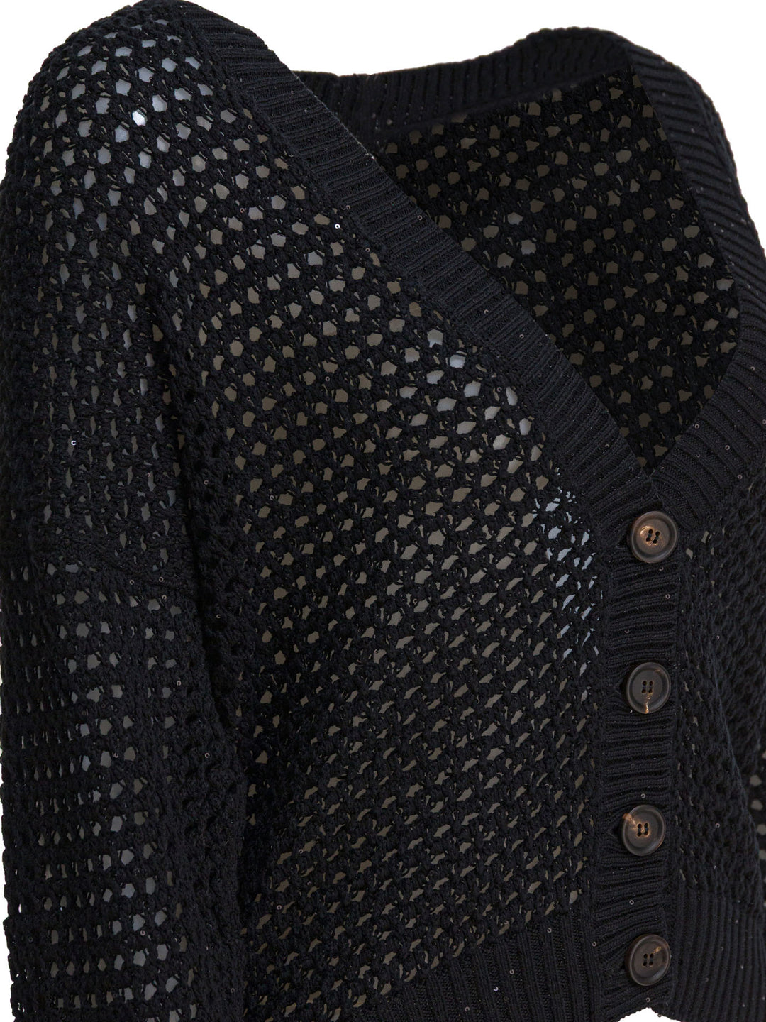 Brunello Cucinelli Cotton Cardigan Knitwear - Nero | d70cd302a4a613559124b32543e487dc30ce4020