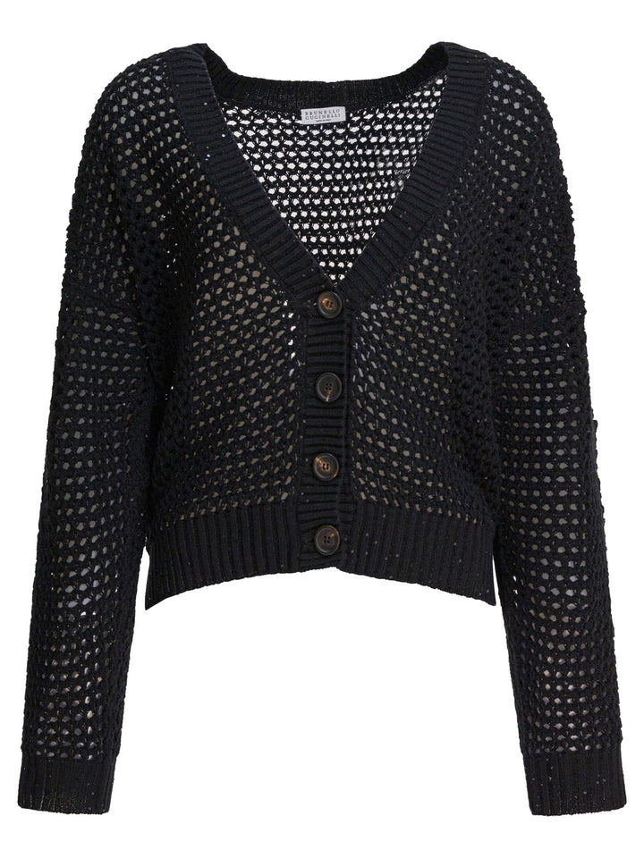 Brunello Cucinelli Cotton Cardigan Knitwear - Nero | e138f3c860074d0a297042f4184022d9763d6a53