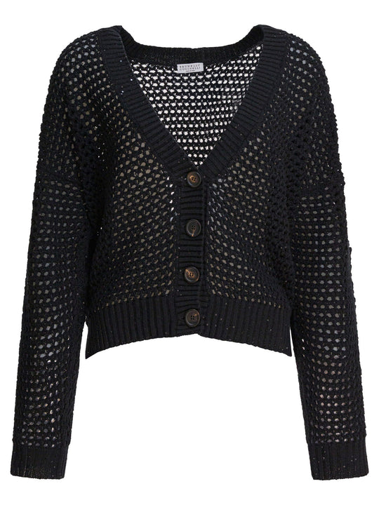 Cotton Cardigan Knitwear Nero