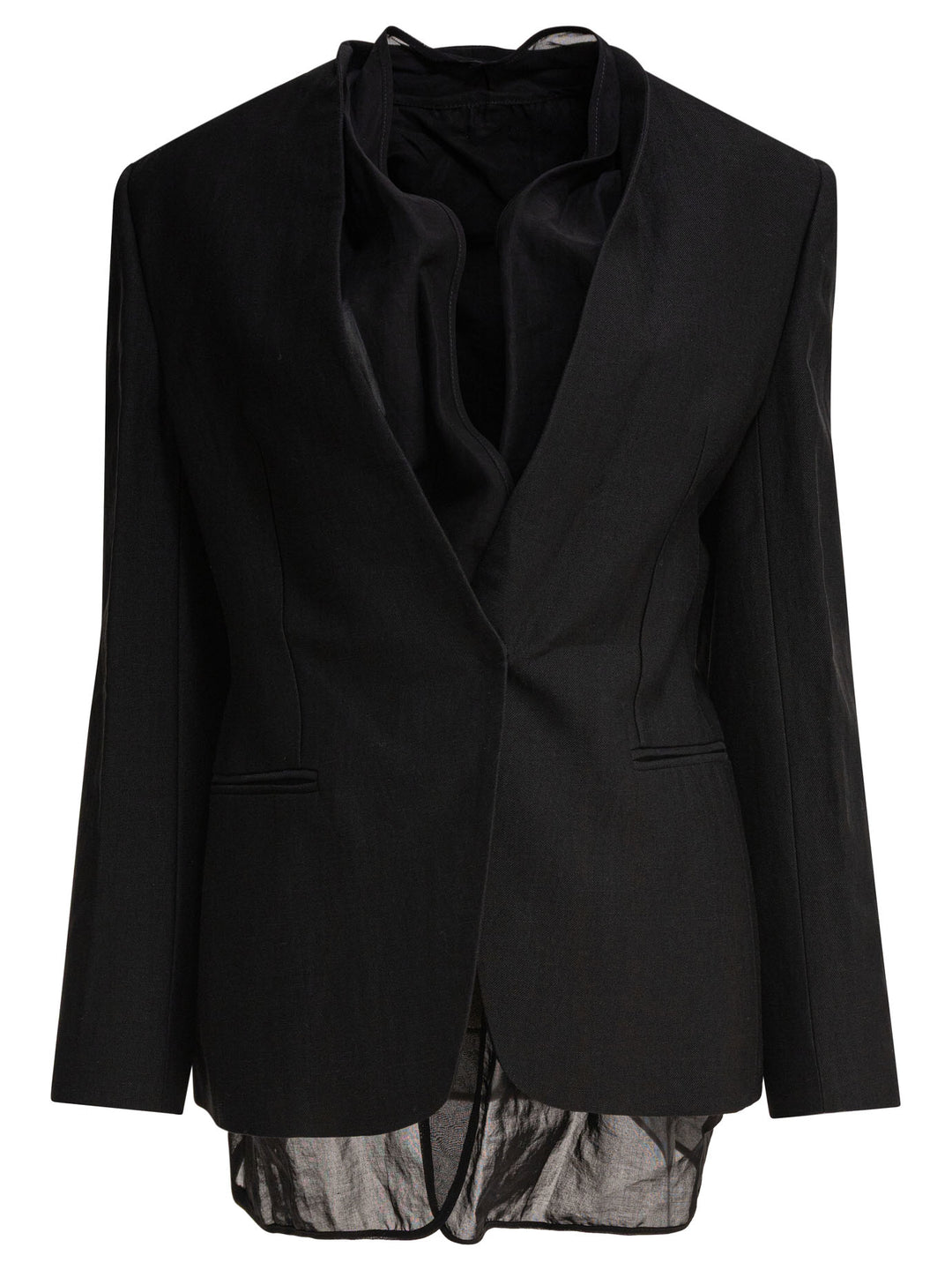 Brunello Cucinelli Blazer With Integrated Tank Top Jackets and Coats - Nero | c1615558d264f16f0df920d601ffc0a968740084