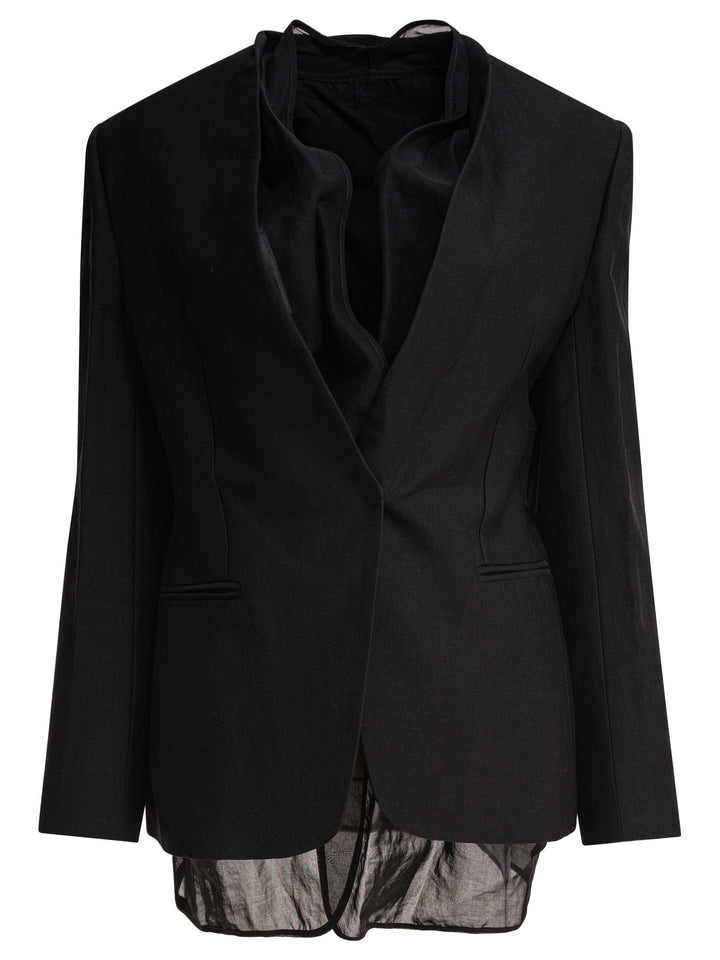 Brunello Cucinelli Blazer With Integrated Tank Top Jackets and Coats - Nero | c1615558d264f16f0df920d601ffc0a968740084