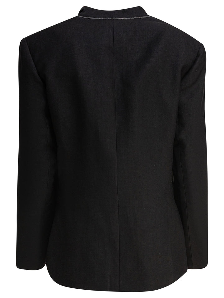 Brunello Cucinelli Blazer With Integrated Tank Top Jackets and Coats - Nero | e1013eda704cd832b372d49a40a630f5928cee1b