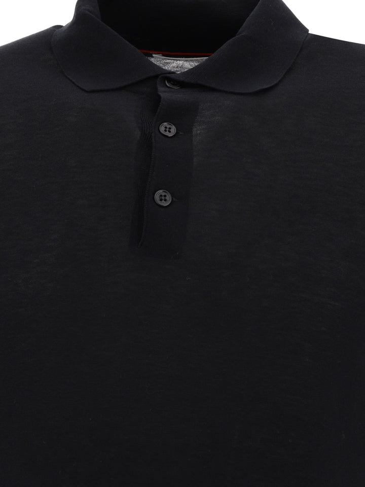Brunello Cucinelli Cotton And Silk Polo Shirt Polo shirts - Nero | 5795585115aaca58b44c872cbfbeabb9feaf5176