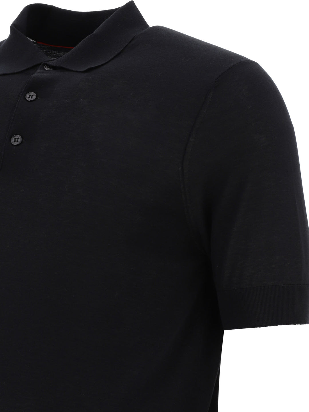 Brunello Cucinelli Cotton And Silk Polo Shirt Polo shirts - Nero | f60fcb0f4f5c70d4fcf9cab9bdff7c21efd6ba11