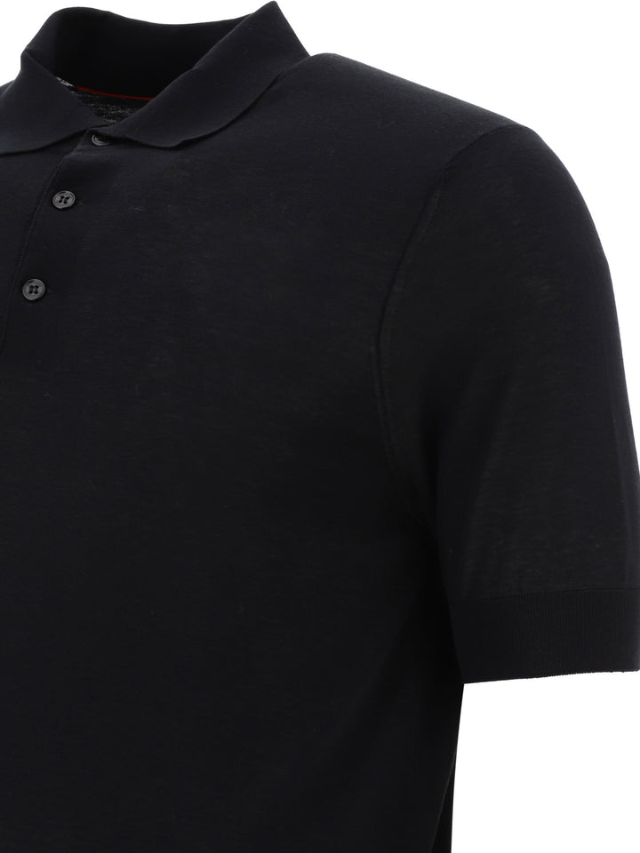 Brunello Cucinelli Cotton And Silk Polo Shirt Polo shirts - Nero | f60fcb0f4f5c70d4fcf9cab9bdff7c21efd6ba11