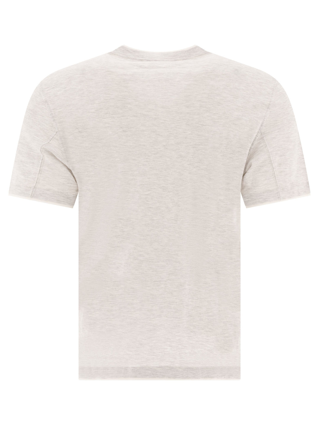 Brunello Cucinelli Crew-Neck T-Shirt In Linen And Cotton Jersey With Faux Layering T-shirts - Grey | 261b360bc8c51500dbb8f517294cf9732e3aa9cc