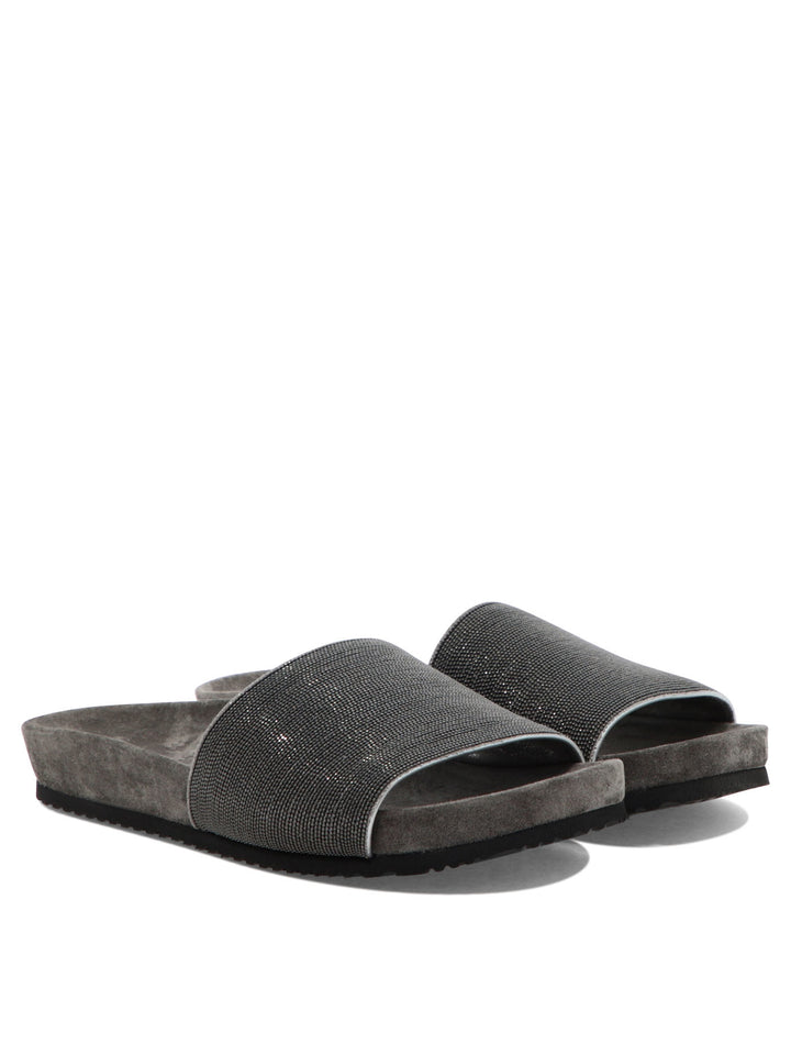 Brunello Cucinelli Precious Sandali - Grey | 79cc66b19c8d52e1655d37546e72d9dae7c788c3
