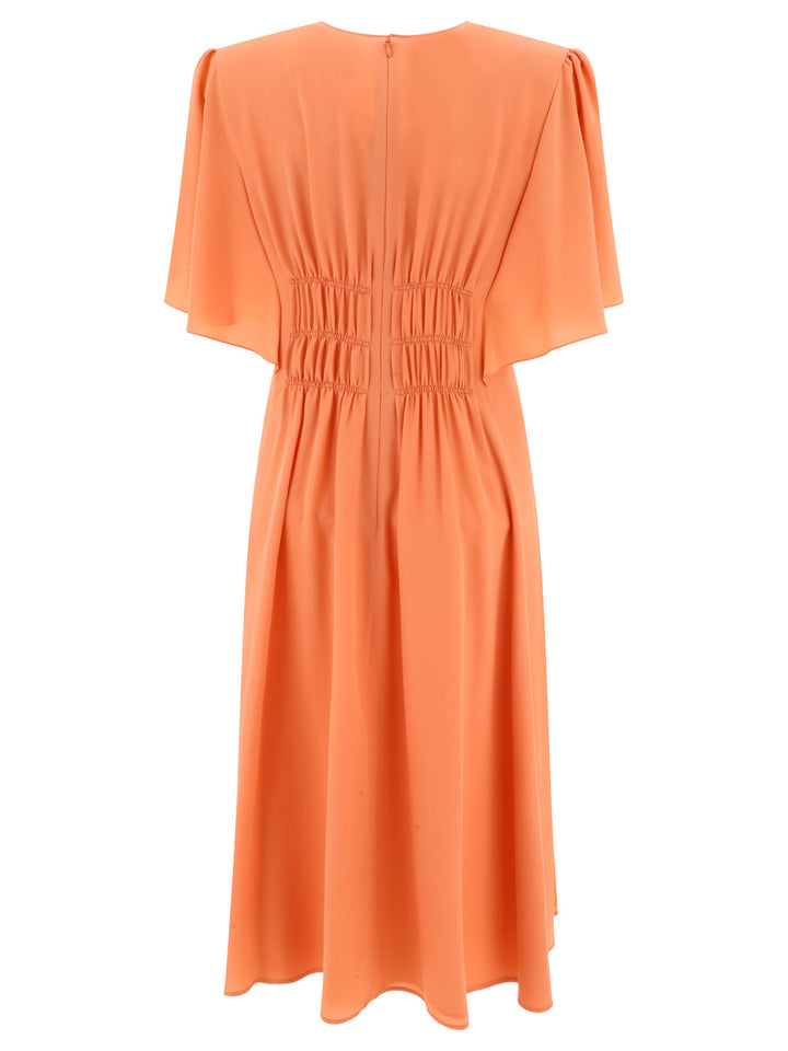 Chloé Draped Midi Dress Abiti - Arancione | a829fa1bfe3e4b284b1cf222081f0f635316b1a8