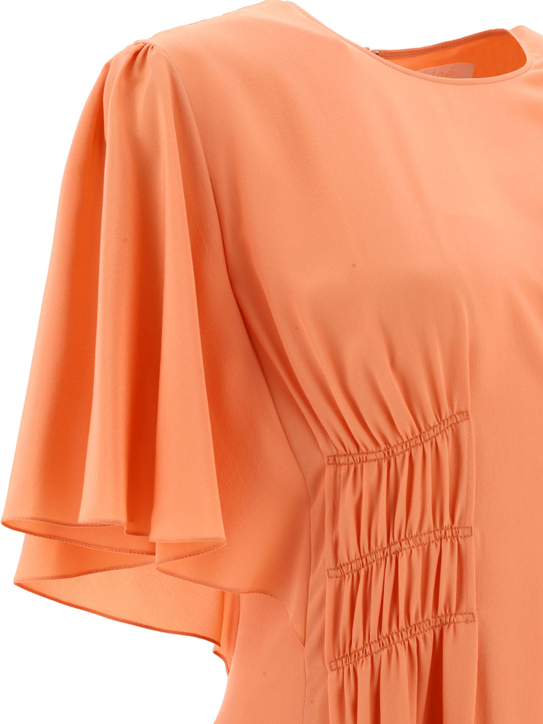 Chloé Draped Midi Dress Abiti - Arancione | 71f7f17f6c7074eb8a77e9362e7c5087fdaebf56
