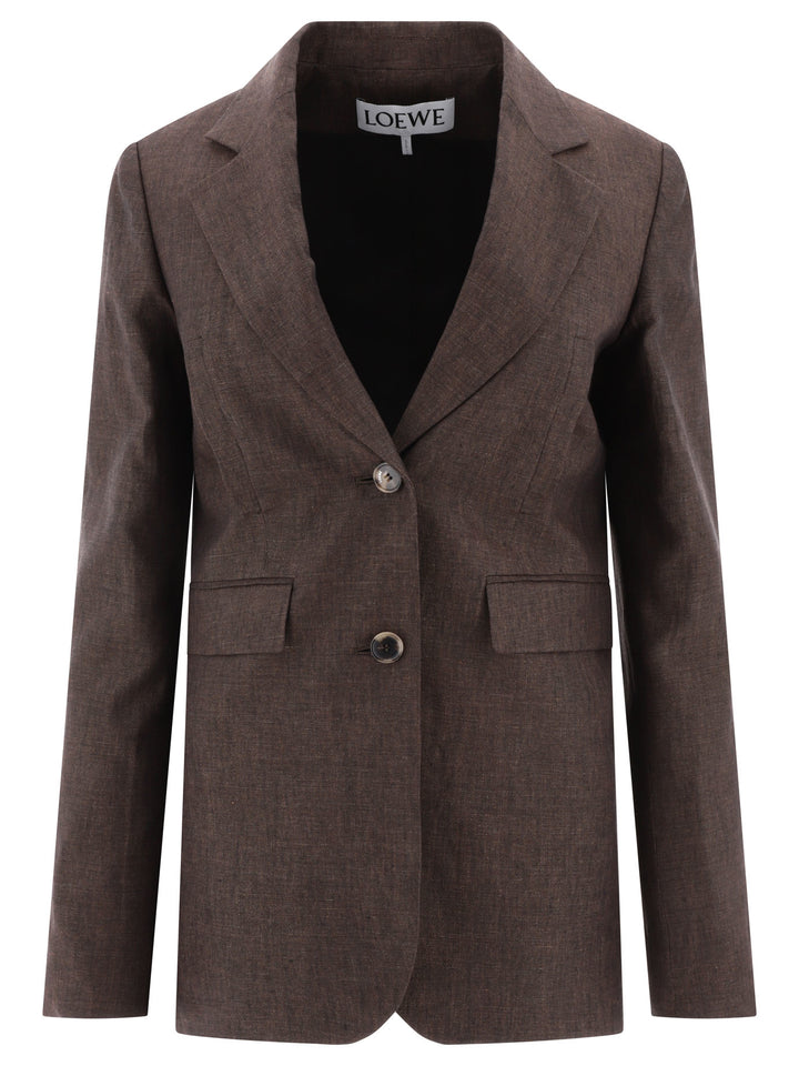 Loewe Linen Blazer Jackets and Coats - Marrone | 5e53977d962d9a6dfa63c3409e01ba564d857e82