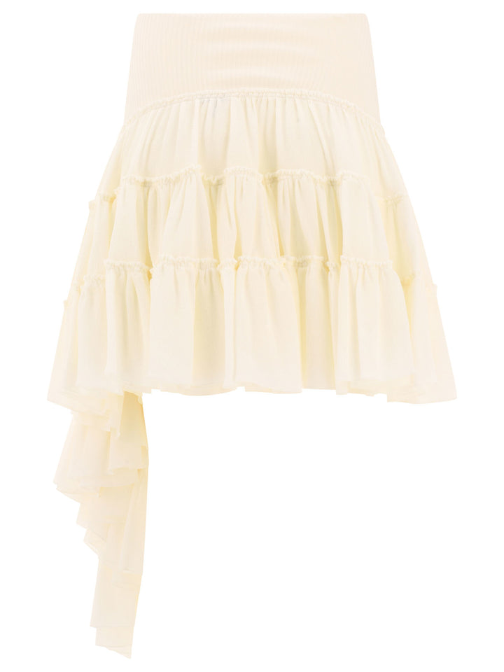 Loewe Ruffled Skirt Gonne - Bianco | 1a8fd622546df607516dceae20f97a6e46d0e107