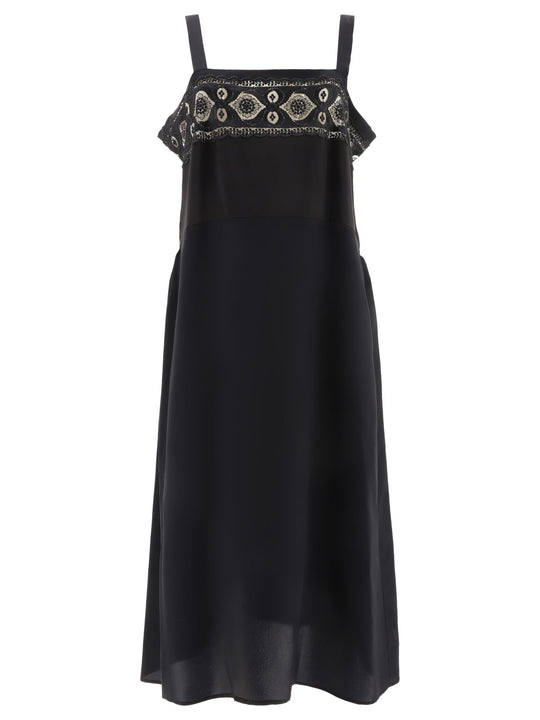 Embroidered Dress Abiti Nero