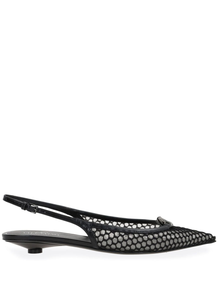 Valentino Garavani Pointed Slingback Ballet Flats 20 Mm Heeled shoes - Nero | 3e51cc382c9d63ab659bc6089146e287055d72b2