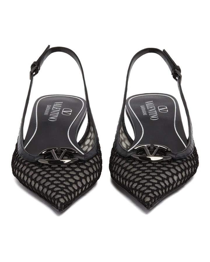 Valentino Garavani Pointed Slingback Ballet Flats 20 Mm Heeled shoes - Nero | 5176f2b9cc3b6edfadf1c25f2d322d4a3cb55ac0