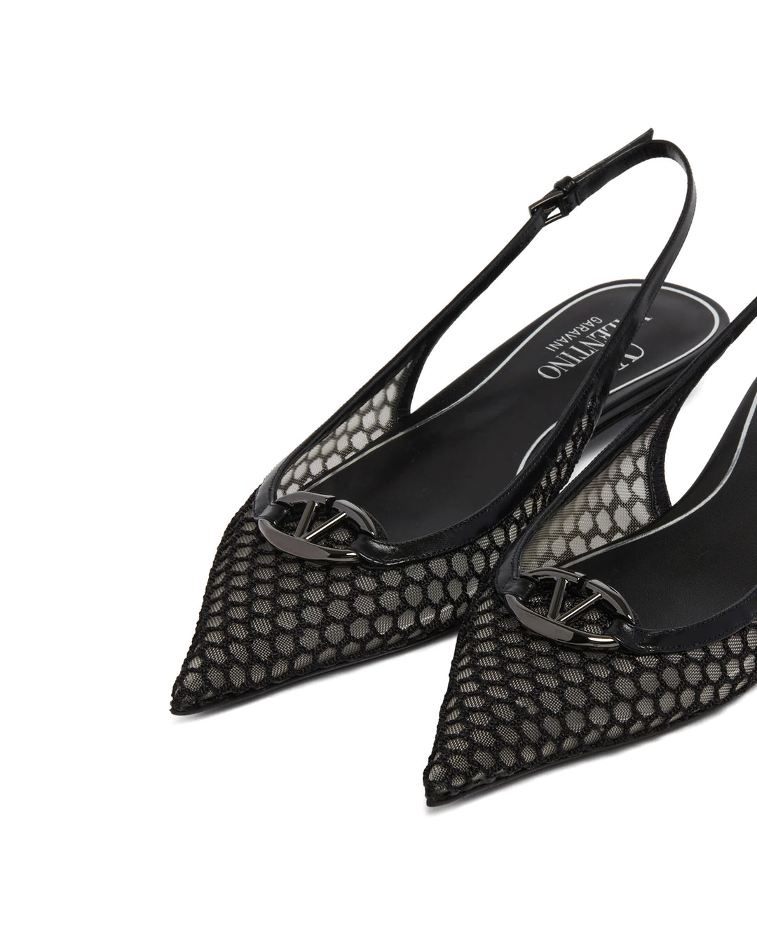 Valentino Garavani Pointed Slingback Ballet Flats 20 Mm Heeled shoes - Nero | 74fcb5b195dc3e4f8fbf2c7498d4dd5fce46259f