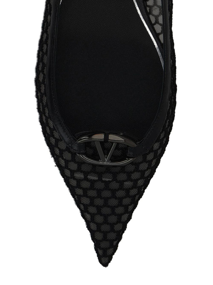 Valentino Garavani Pointed Slingback Ballet Flats 20 Mm Heeled shoes - Nero | 72893b8274098fc1b2f4bfb268096435e8be9891