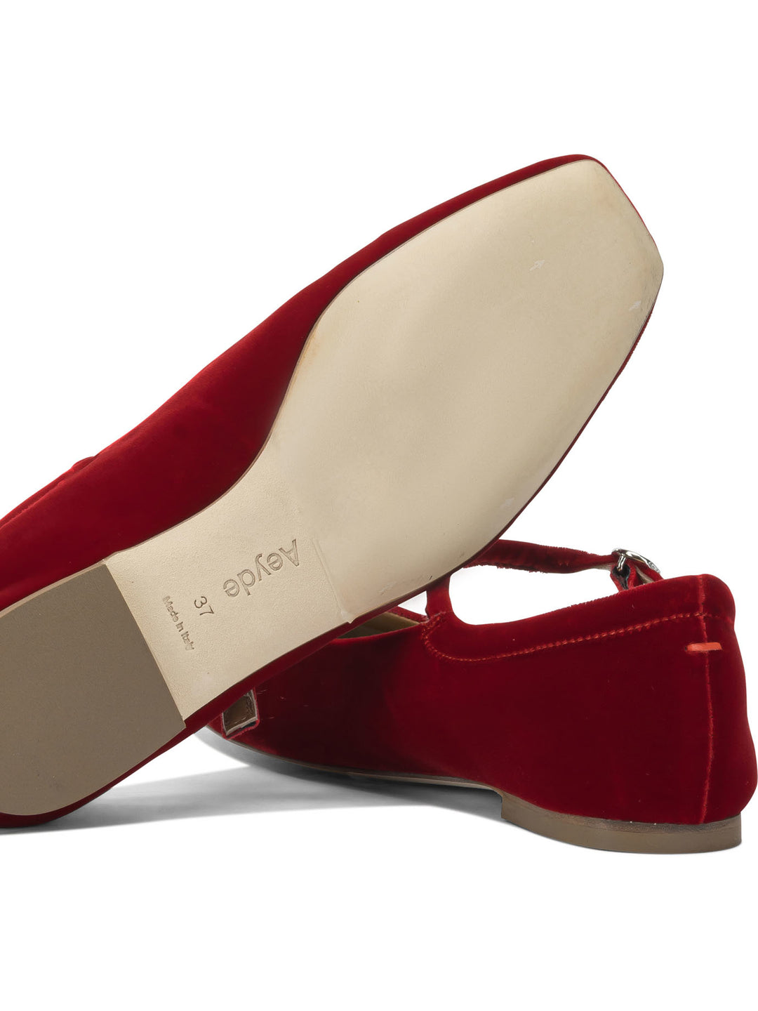 Aeyde Uma Ballerinas - Rosso | b517de155f4d88fc7b0fea174f536ad74f3a59cb