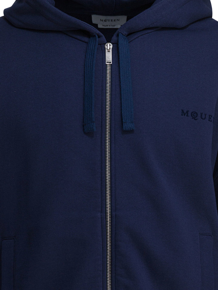 Alexander Mcqueen Hooded Sweatshirt Sweatshirts - Blu | 55f70af1a90fed4adb1aaa772bbfb458053cf68e
