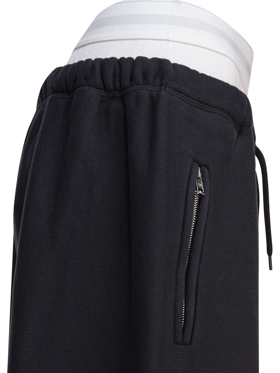 Alexander Wang Wide Leg Sweatpant W/ Logo Elastic Exposed Brief Trousers - Nero | 535c2f878b43d997331814d33ba028280e8252cf