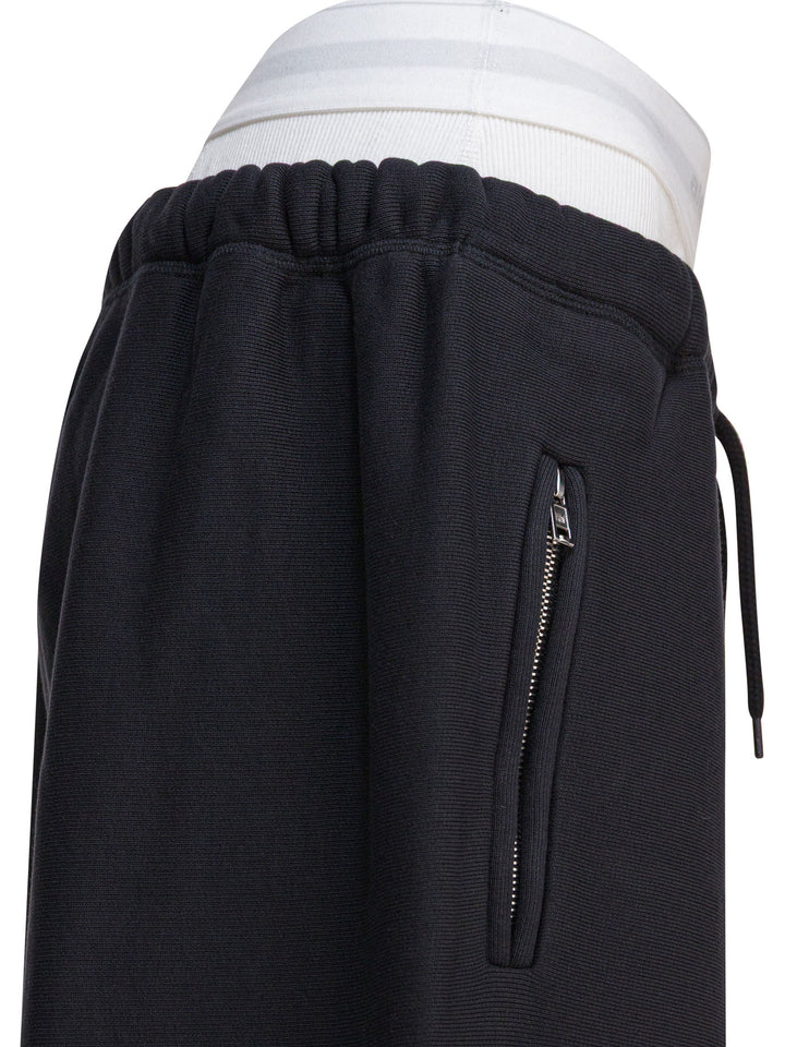 Alexander Wang Wide Leg Sweatpant W/ Logo Elastic Exposed Brief Trousers - Nero | 535c2f878b43d997331814d33ba028280e8252cf