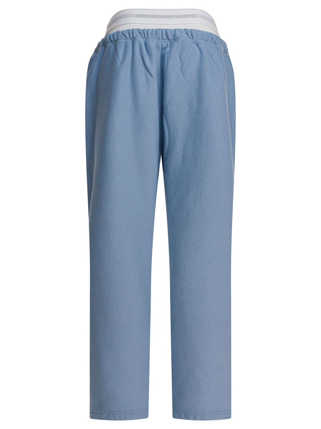 Alexander Wang Wide Leg Sweatpant W/ Logo Elastic Exposed Brief Trousers - Blu | effb732a6f2c466cabf816acd714f55339cf52dc