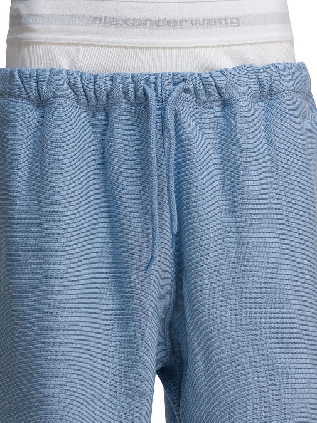 Alexander Wang Wide Leg Sweatpant W/ Logo Elastic Exposed Brief Trousers - Blu | 5fd519795f509b43d5ecfcc21fe829a8b1d84311