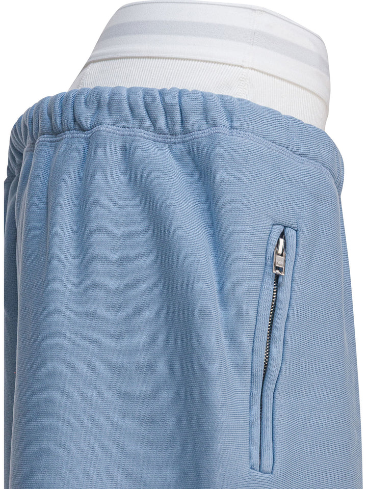 Alexander Wang Wide Leg Sweatpant W/ Logo Elastic Exposed Brief Trousers - Blu | bc9b8febc9fc90f2d6fc8e769230aa1fc28013d6