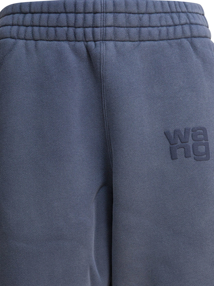 Alexander Wang Essential Terry Classic Sweatpant Puff Paint Logo Trousers - Blu | 09bbbd0886b218665d8892ce648130a988fdb26f