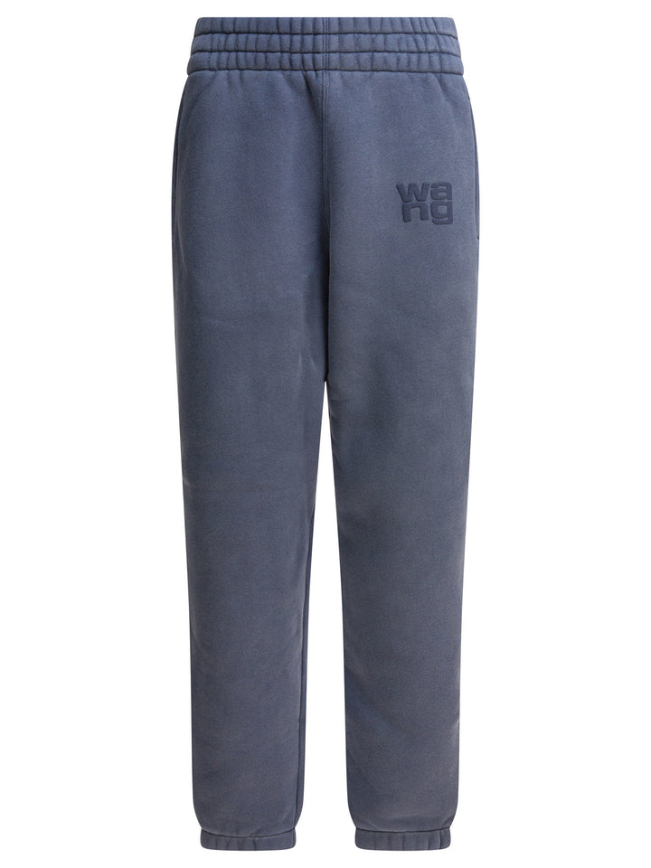 Alexander Wang Essential Terry Classic Sweatpant Puff Paint Logo Trousers - Blu | 250a7562062a1e6e064a1ea231f080b31935f9c1