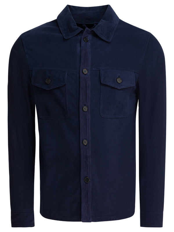 Suede Overshirt Jacket Jackets And Coats Blu