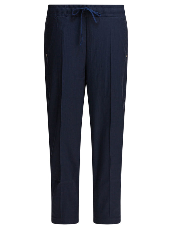 Pants With Elastic Waistband Trousers Blu