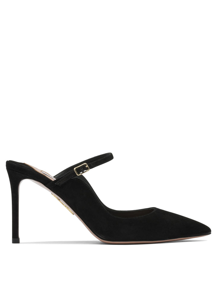 Aquazzura Mary Jane Mule With Heel 80mm Heeled shoes - Nero | ca2709b3d4e76459ad7e95f11aaa86a706102933