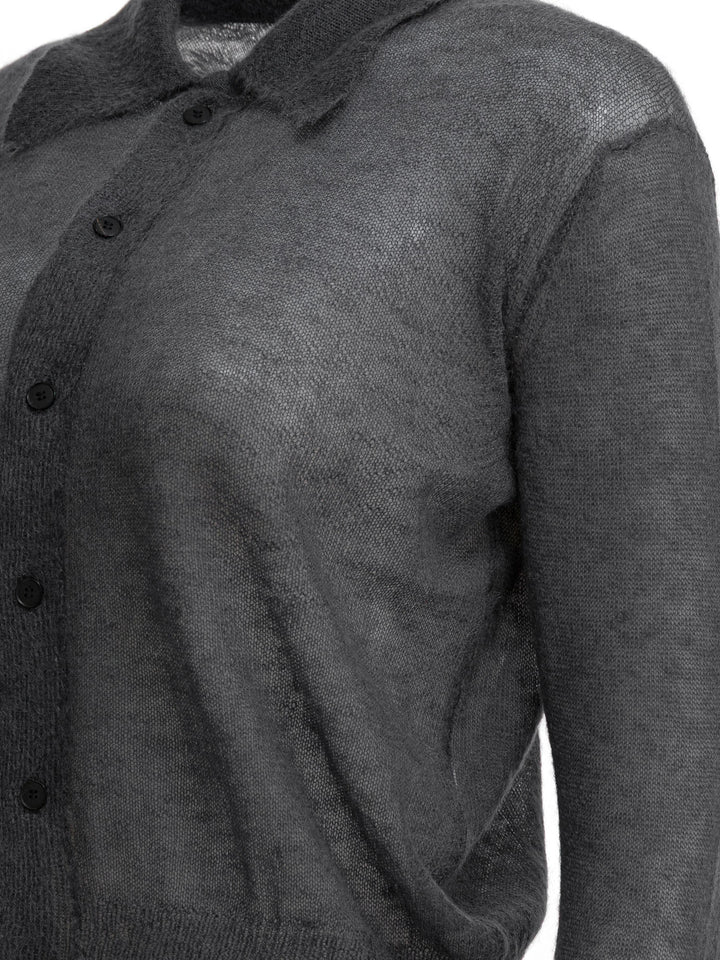 Auralee Mohair Wool Cardigan Knitwear - Grey | 578d404977fe89b91701f4f86abd2187ed05d281