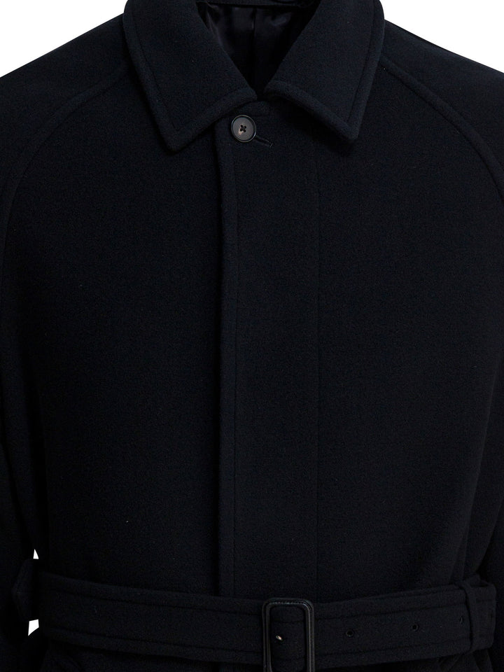 Auralee Long Wool Coat Jackets and Coats - Nero | ae317b23da4cebd8387881f459000f602c084232