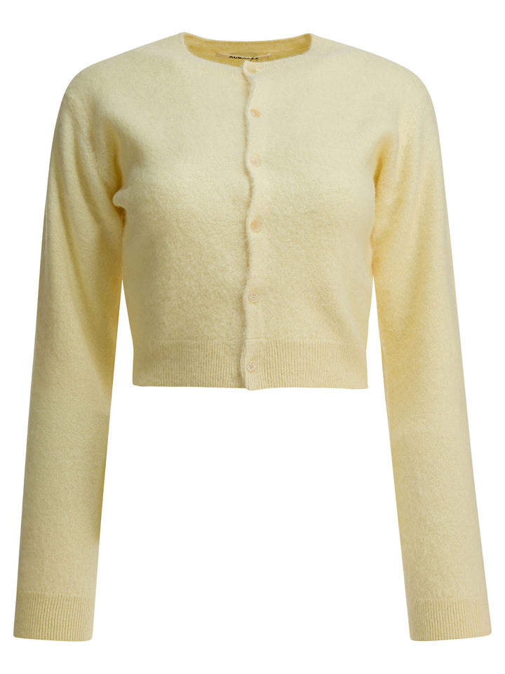 Auralee Alpaca Cardigan Knitwear - Giallo | ab3c87a80bbe653c69431b606738357ec4ec489c