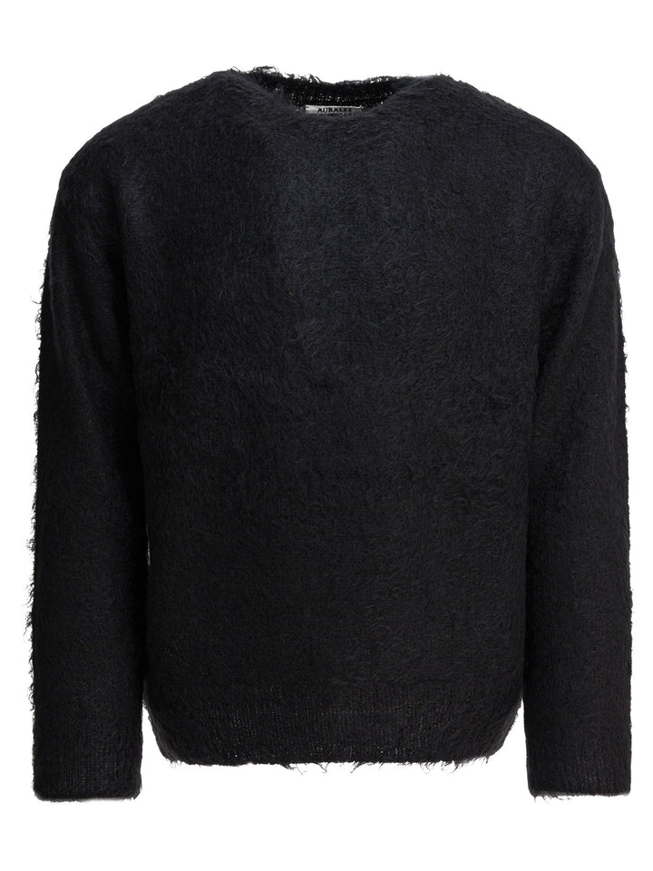 Auralee Mohair Crew-Neck Sweater Knitwear - Nero | 318de282e21efd52b43a740d4d664fcc36f753ba