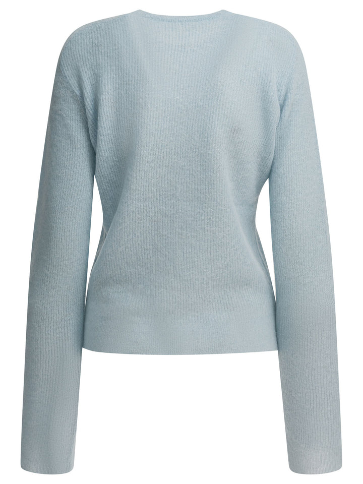 Auralee Alpaca Crewneck Sweater Knitwear - Light blue | f9f6e7cb99e9f713ec071896e546d3d246eacfec