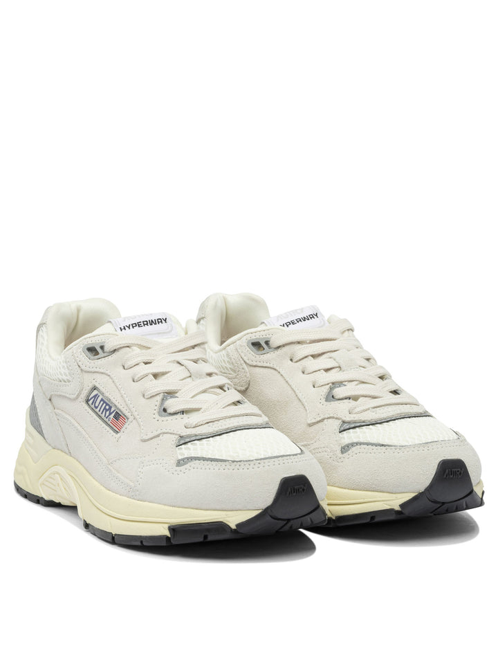 Autry Hyperway Low Wom Suede/Mesh Wht/Silv Sneakers & Slip-On - Grey | 7b9cd04aab5d30b570809df04f293fcbe8a9dc90