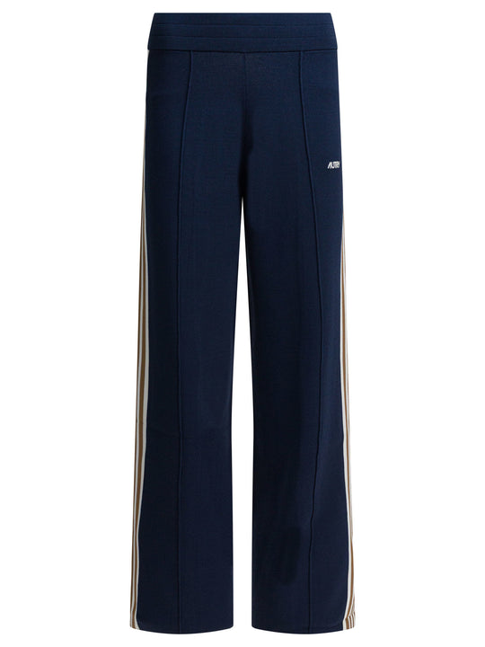 Sports Pants With Logo Trousers Blu