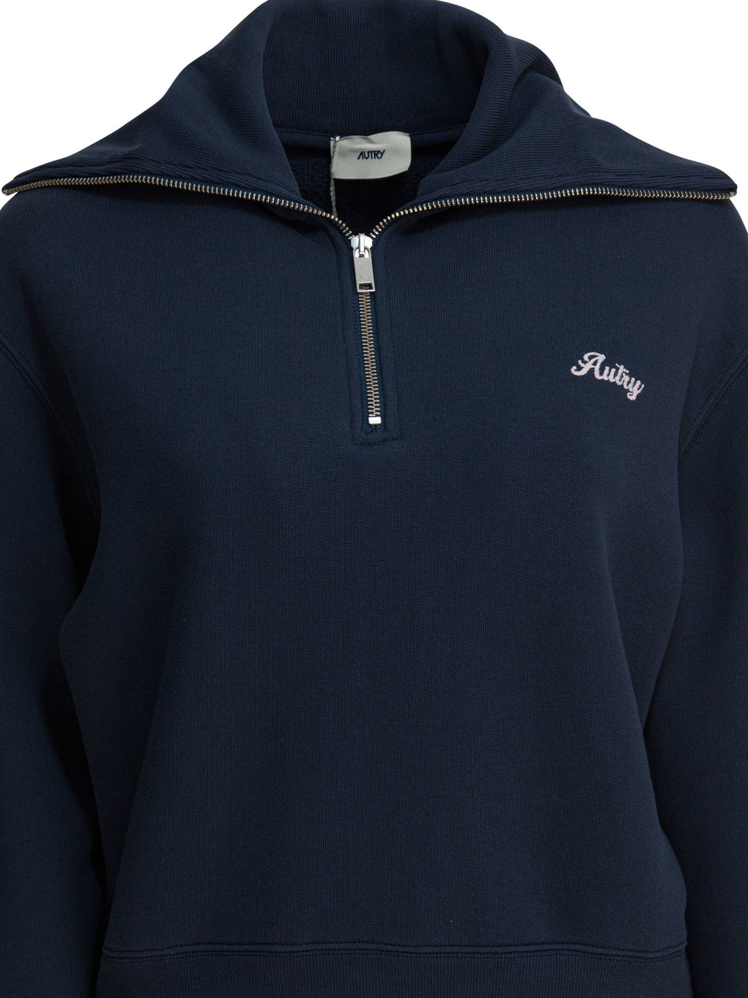Autry Sweatshirt With Half Zipper And Club Logo Sweatshirts - Blu | fc60f9ab394af7776dc2ad8c8cddf027f4dcde2c