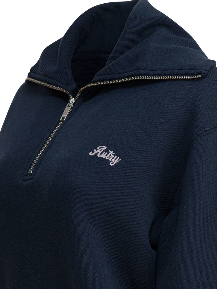 Autry Sweatshirt With Half Zipper And Club Logo Sweatshirts - Blu | 115df790c4fe6c3ba2e284bc6cbe6167c70b0830