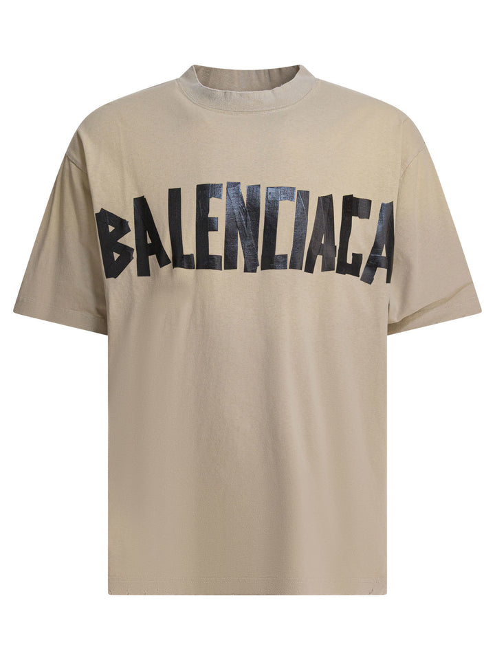 Balenciaga Tape Type T-shirts - Beige | 9dadc070c97a9ba6450c800e44ad5eadc64e975c