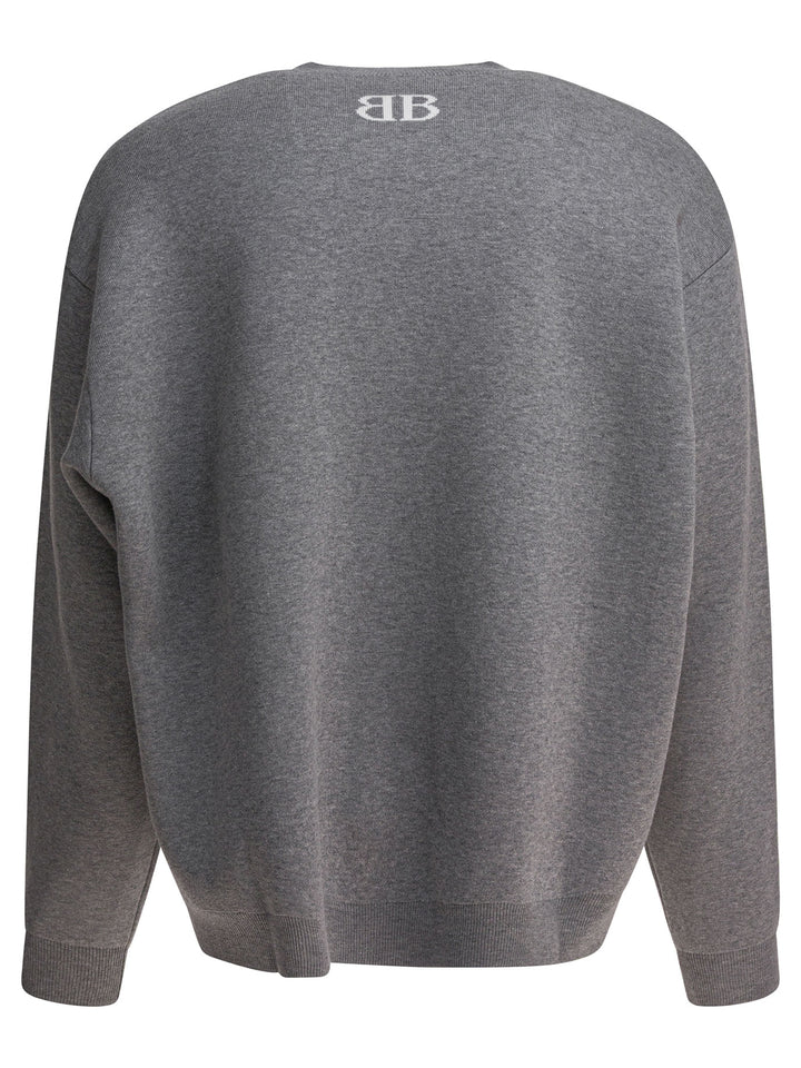 Balenciaga Cotton Crewneck Sweatshirt Sweatshirts - Grey | 8020fc8a3125994625dce5685baf5736a626370d