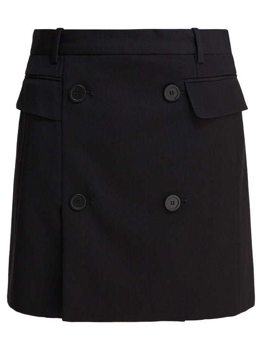 Viscose And Wool Twill Miniskirt Gonne Nero
