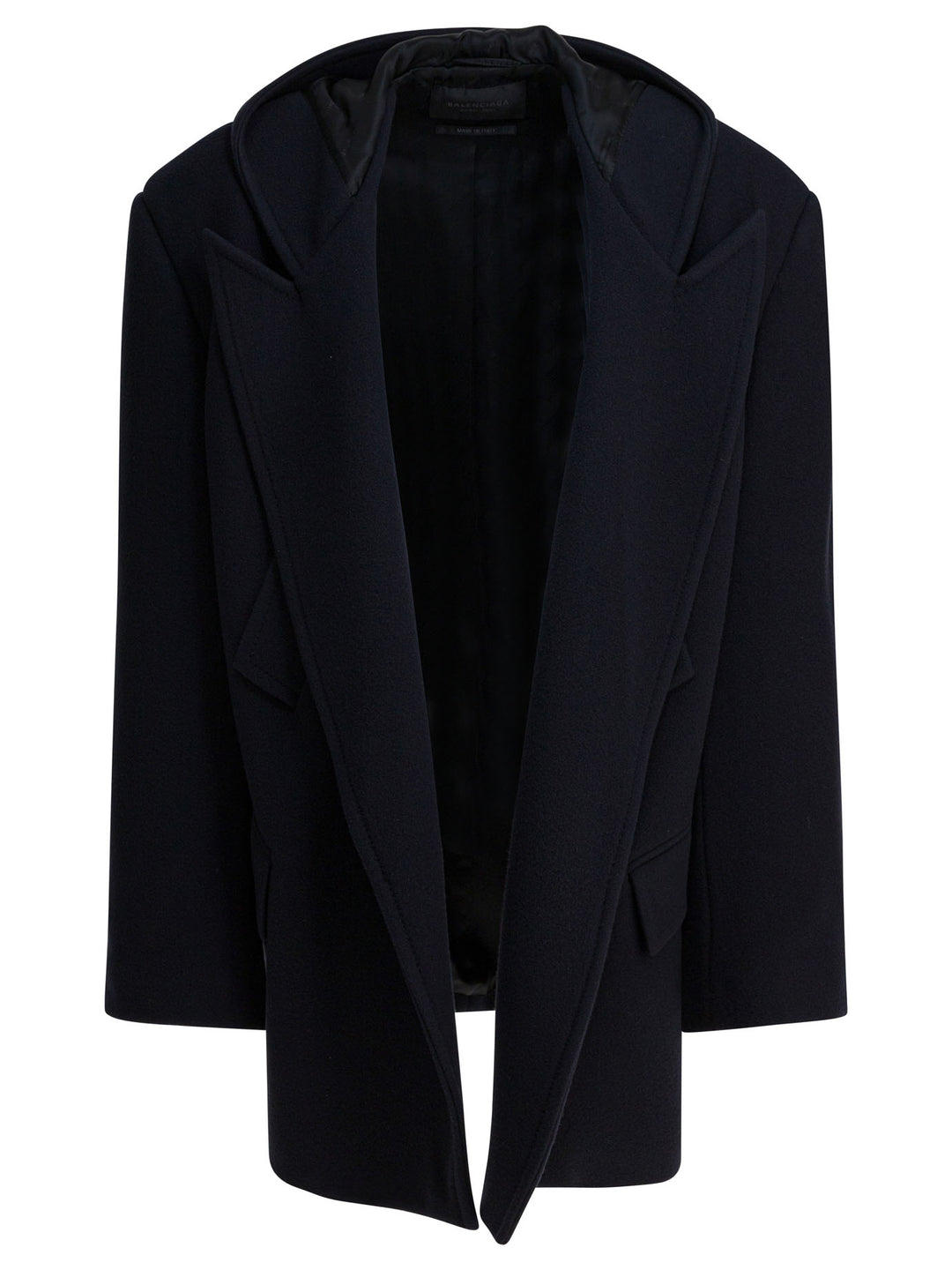 Balenciaga Short Coat With Hood Jackets and Coats - Blu | d5154b3ce13f4a11b3f6df89df2316c3d8da1580