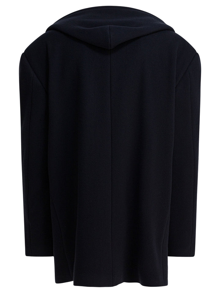 Balenciaga Short Coat With Hood Jackets and Coats - Blu | 17518503ad8f30652ddd4d7804bb2b5662f93338