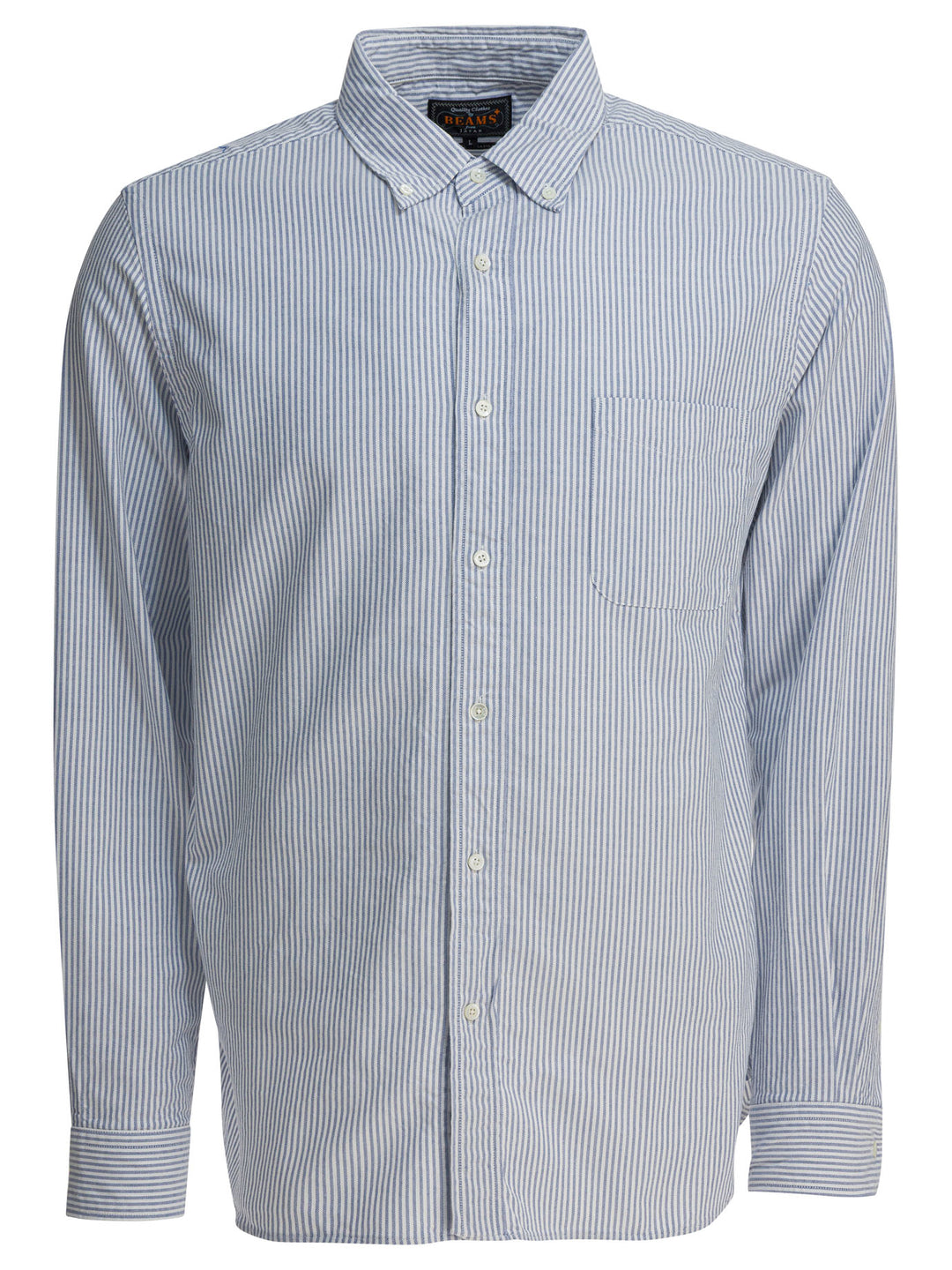 Beams Plus Cotton Striped Shirt Shirts - Blu | e4ed33c522ee8fc32cf7453c128824d30d2def34