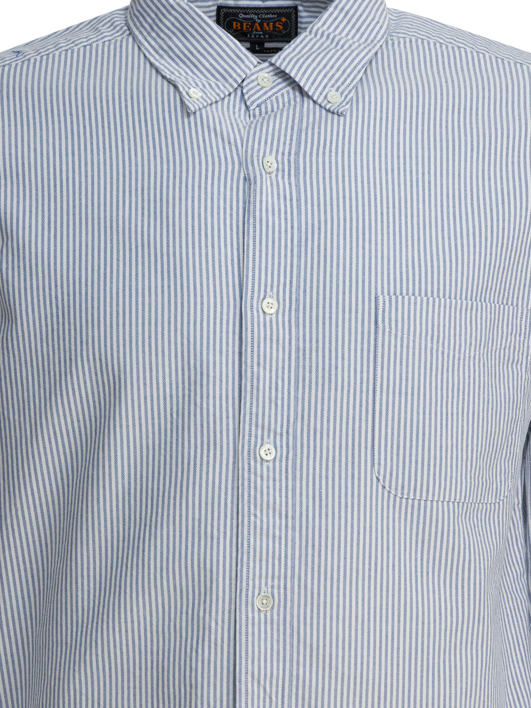 Beams Plus Cotton Striped Shirt Shirts - Blu | aaad8cf8321af09cf73957e017aee07a611b3863